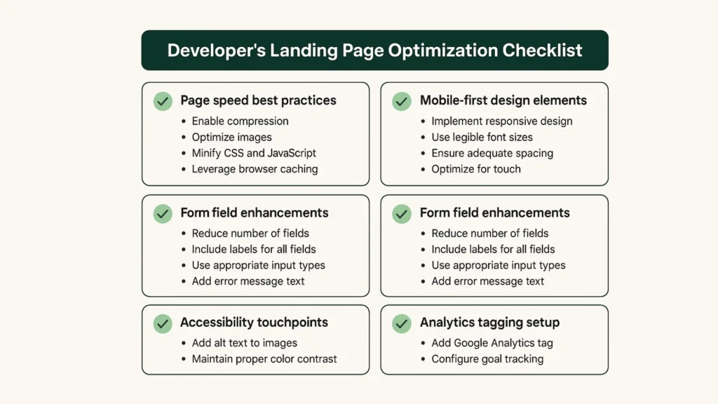 Developer’s Landing Page Optimization Checklist