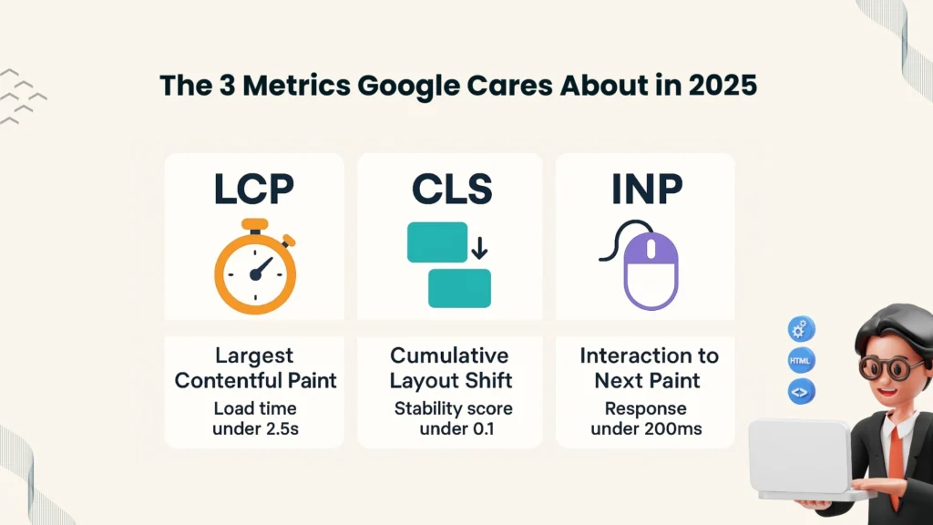 Core Web Vitals 2025 – The Big Three